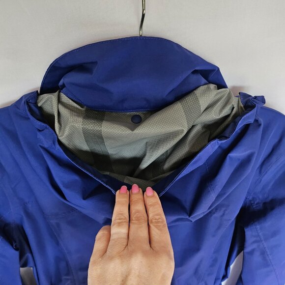 LANDS' END Blue Hooded Windbreaker / Raincoat Jacket, Size XS (2-4) - Picture 15 of 16